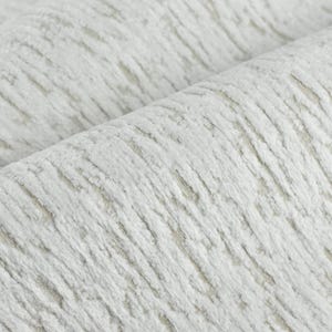 May include: Close-up of a white textured fabric with a subtle sheen. The fabric has a woven pattern that resembles wood grain.
