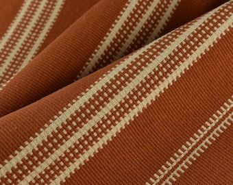 Gruba, 100% mieszanka czystej bawełny, vintage, szersze paski, żakardowa tkanina tapicerska na zasłony na krzesła | Retro, płócienna tkanina z mieszanki bawełny i lnu