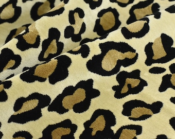 Luxury Leopard Cut Velvet Upholstery Fabric|Vintage Cheetah Wild Animal Abstract Geometric Furniture Upholstery Fabric For Ottoman Chair