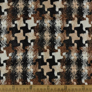 86 % laine pied-de-poule géométrique décoration d'intérieur en marron noir | Tissu de décoration d'intérieur léger pour oreiller, jeté de lit, draperie, décoration murale, couverture
