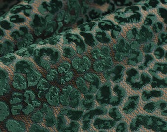 Heavy Weight Raised Leopard Cut Velvet Upholstery Fabric For Chair|Cheetah Abstract Geometric Animal Luxury Furniture Fabric For Couch
