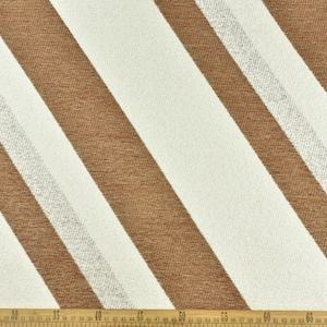 Schwere Chenille-Wollmischung Breiter Diagonaler Streifen Boucle-Polsterungsstoff für Couch | Brauner geometrischer Chenille-Stoff für Stuhl Ottomane