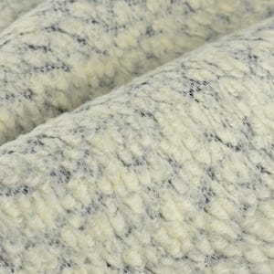 Heavy Weight Cream Wool Blend Sheepskin Boucle Upholstery Fabric With Suede Blacking For Chair|Curly Sherpa Fabric For Ottoman Headboard