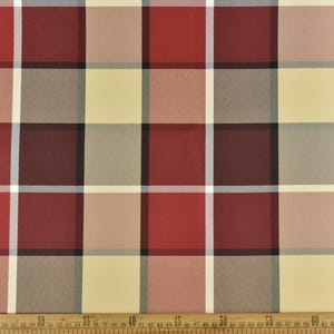 Tartan Plaid Check Outdoor Garden Upholstery Fabric For Cushion|Geometric with Small Herringbone Textured Patio Furniture Fabric For Chair