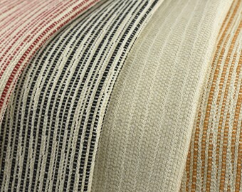 Tela de lino y algodón natural con rayas abstractas para tapicería y cortinas. Tela minimalista y agradable para la piel, ideal para sofá, ropa de cama y cortinas.