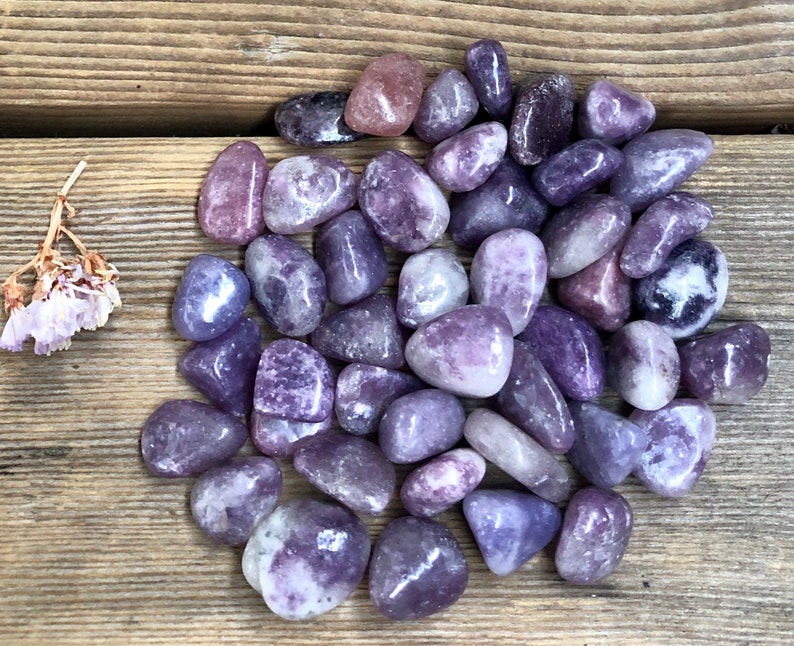 Set of 3 Lepidolite Tumbled Stones