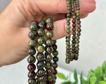 One Dragon Blood Jasper Bracelet 4 or 8mm