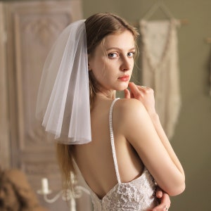 White wedding veil, short veil, white wedding veils.