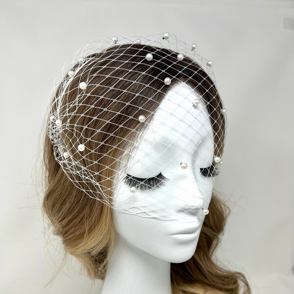 New, Birdcage Veil, black veil, White veil, Available in black and white.