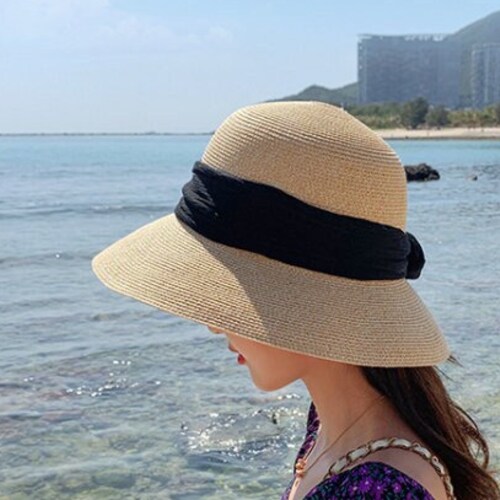 2021 New. Summer Straw Hat Sun Hat Beach Hat With Bow Sun Etsy