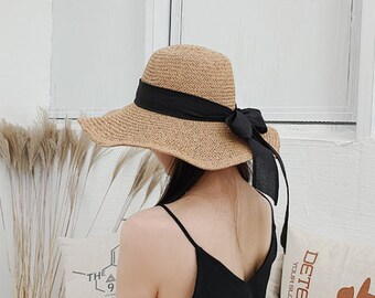 HYF Hipster Sun Hat Lafite Sombrero Sun Hat Dome Ribbon Bow Sun Hat Refreshing and Breathable Beach Hat HYF Hipster Sun Hat Lafite Sombrero Sun Hat Dome Ribbon Bow Sun Hat Refreshing and Breathable Beach Hat