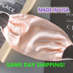 100%  Silk Face Mask | Lightweight Face Mask | Breathable Face Mask, Thin Face Mask, Washable & Reusable | Made in USA|Fast Ship.