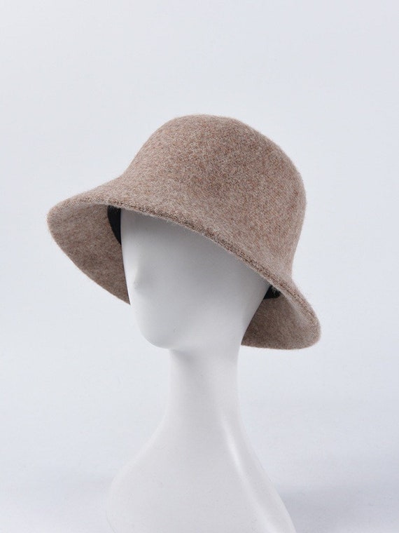 Wool Blend Bucket Hat Wool Winter Hat 