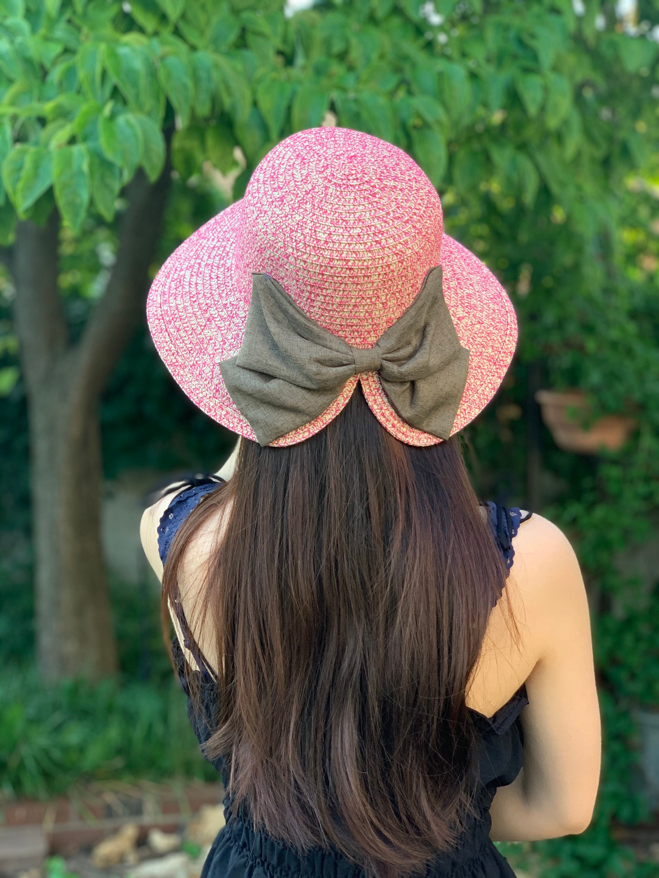 Vintage Summer Straw Hat Beach Hat With Bow Sun Visor Hat Etsy Canada