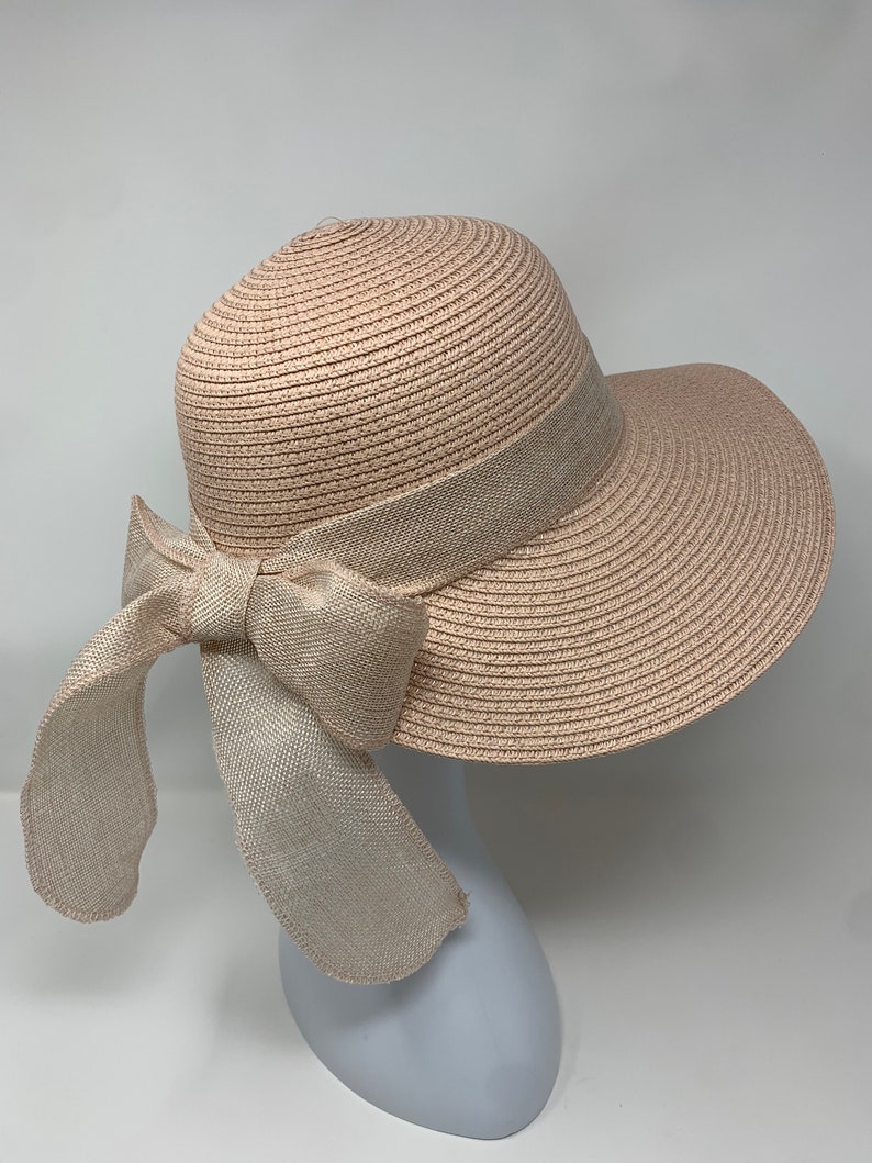 Summer Straw Hat Sun Hat Beach Hat With Bow Sun Visor Hat Etsy