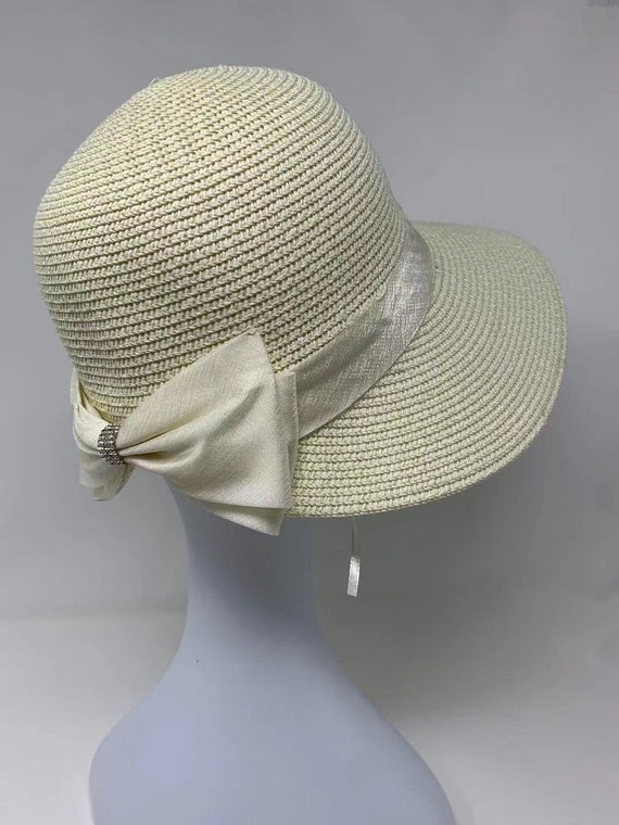 Straw Beach Hat Summer Hat Summer Hat with Ribbon Vintage summer Straw Hat Hat For Women Bucket Hat with Bow
