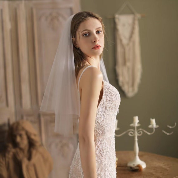 Wedding Mid length Veil White Wedding Veils Etsy
