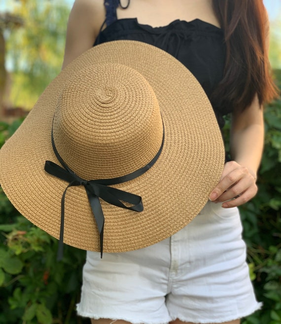 Brown Handmade Vintage Style Straw Hat with Wide Brim Summer | Etsy