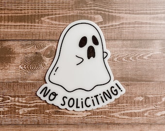 No Soliciting Sign, Doorbell Wall Plaque, Halloween Home Decor, Goth Wall Hanging Gift, Ghost Art