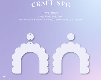 Earring SVG, Scallop Arch, Template SVG, Silhouette Cut File, Circuit Cut File, Clay Earring Template, Lasercutter