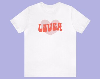 Lover Shirt, Valentine Top, Heart Unisex Tee, Retro Valentine Shirt, Heart Gift for Her, Lover Gift for Him