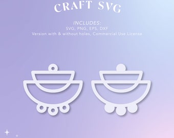 Earring SVG, Craft Template, Silhouette Cut Files, Circuit Cut Files, Clay Earring Template, Lasercutter, Glowforge