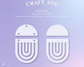 Earring SVG, Pill Arch Shape, Silhouette Cut Files, Circuit Cut Files, Clay Earring Template, Laser svg, Glowforge
