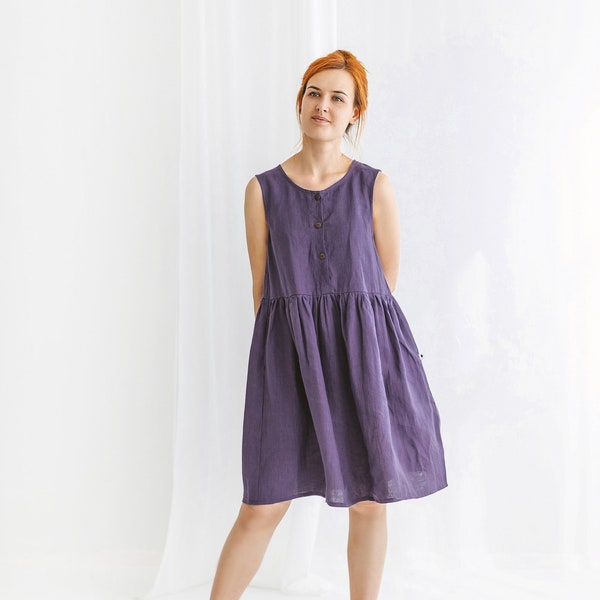 Purple Linen Dress - Etsy
