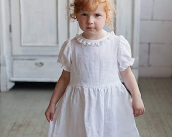 Baby white linen dress hotsell