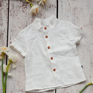 Pure linen Shirt Boy / T1D buttoned shirt / long-sleeve linen shirt / linen with pockets