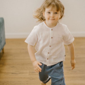 Boy‘s linen pants, classic linen pants for babies / kids, linen trousers, toddler elastic waist loose linen pants with pockets, ring bearer
