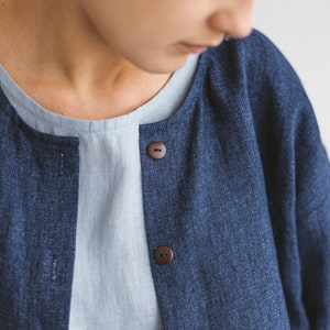 Linen Cardigan with buttons main image 1