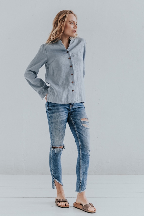 Buy Linen Shirt Women Angelia, Linen T-shirt, Linen Summer Blouse