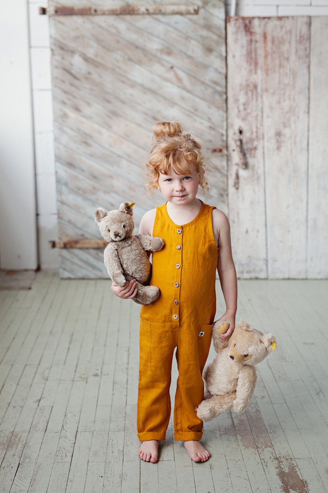 Koningin Onderscheiden Matron Linen Overalls for Girl 25 COLORS Button up Linen Jumpsuit - Etsy