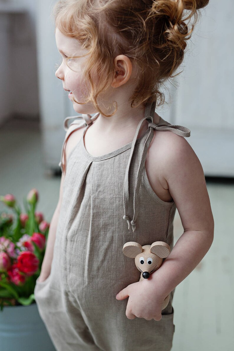 Linen Baby Girl Overalls Organic Linen Harem Jumpsuit Etsy