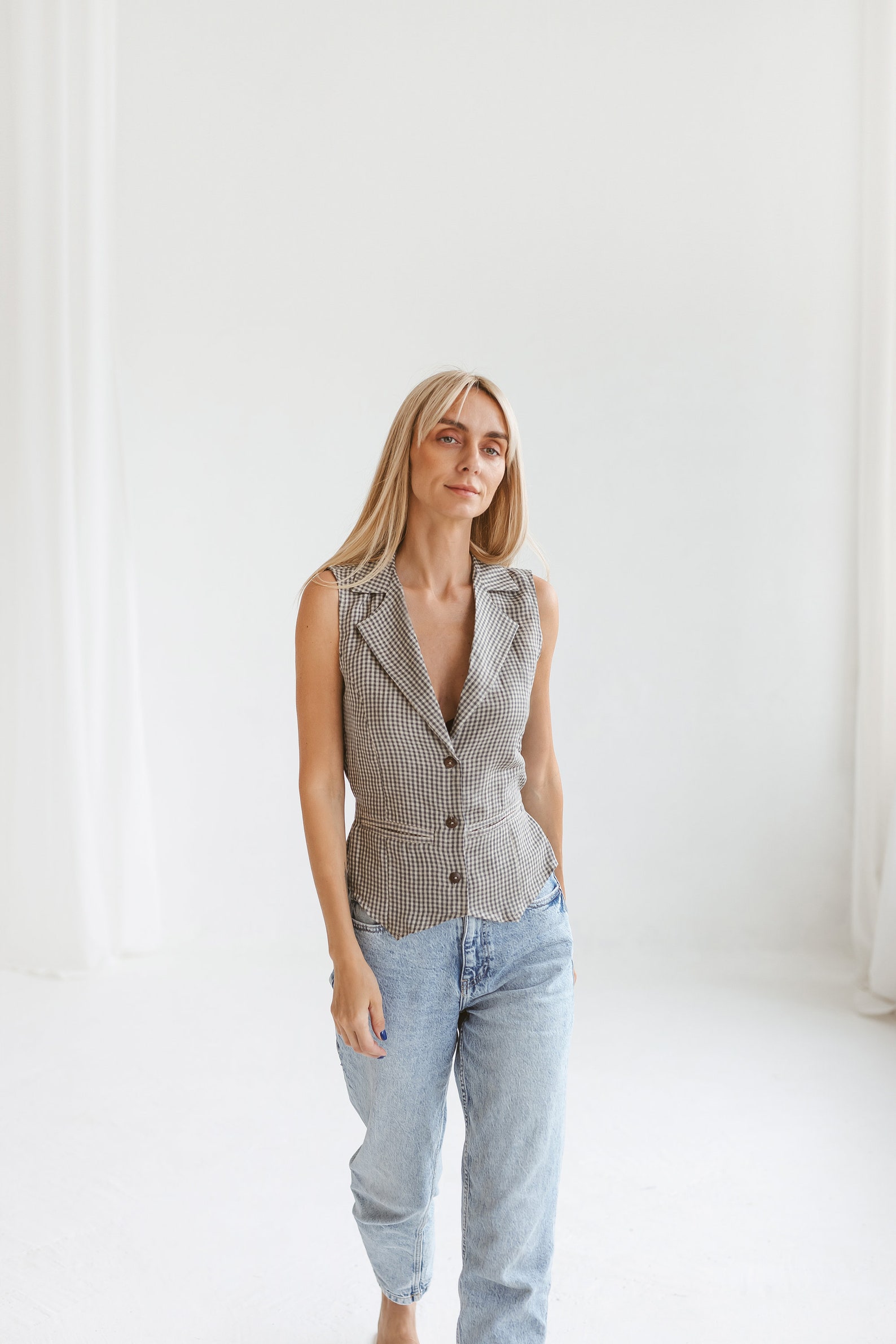 Linen Vest Women GRACE, Linen White Vest, Linen Tank Top, Linen Formal — free download