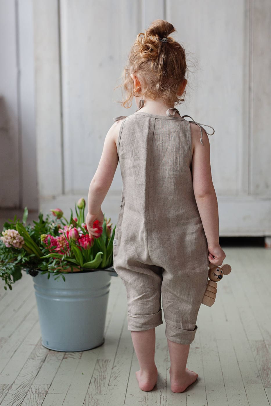 Linen Baby Girl Overalls Organic Linen Harem Jumpsuit - Etsy