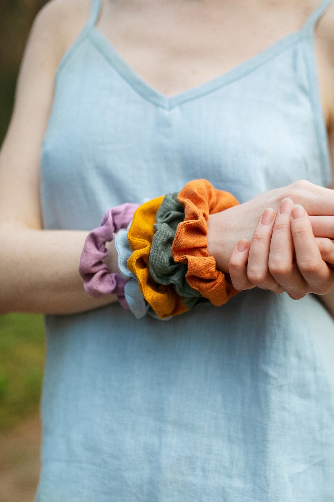 Linen Hair Ties 3 Pack Gift 3Pack Scrunchies Linen Etsy