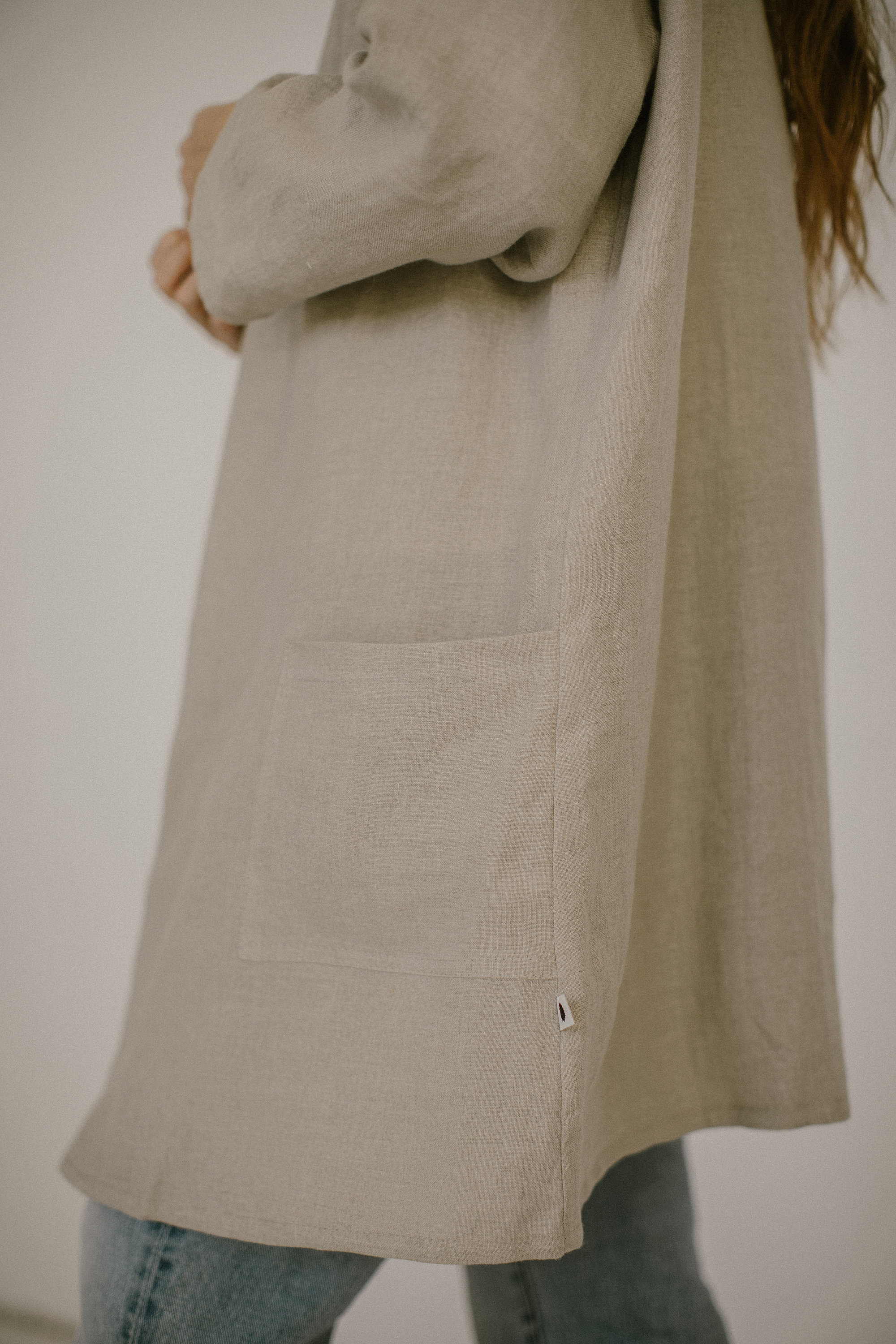 100% Organic Linen Cardigan for Women, Open Front Lightweight 
