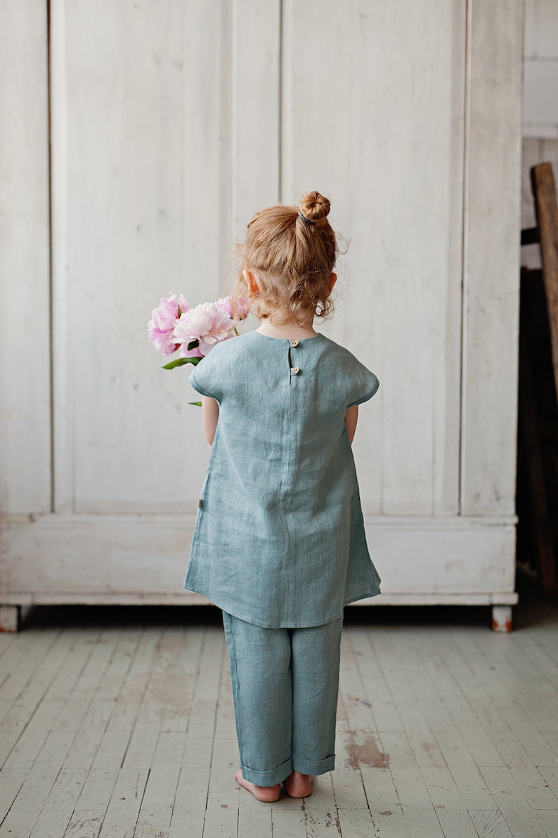 Linen Children Set Linen Kids Clothes Washed Linen Summer Etsy Australia