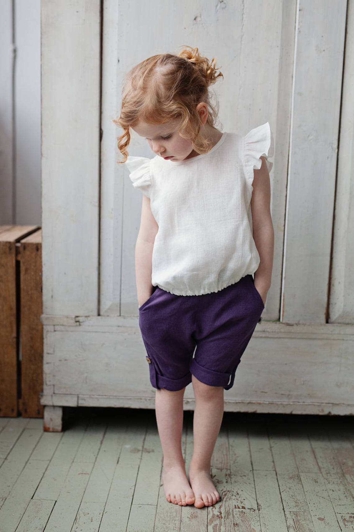 Linen Shirt for Baby Girl Flower Girl Shirt Organic Baby Etsy