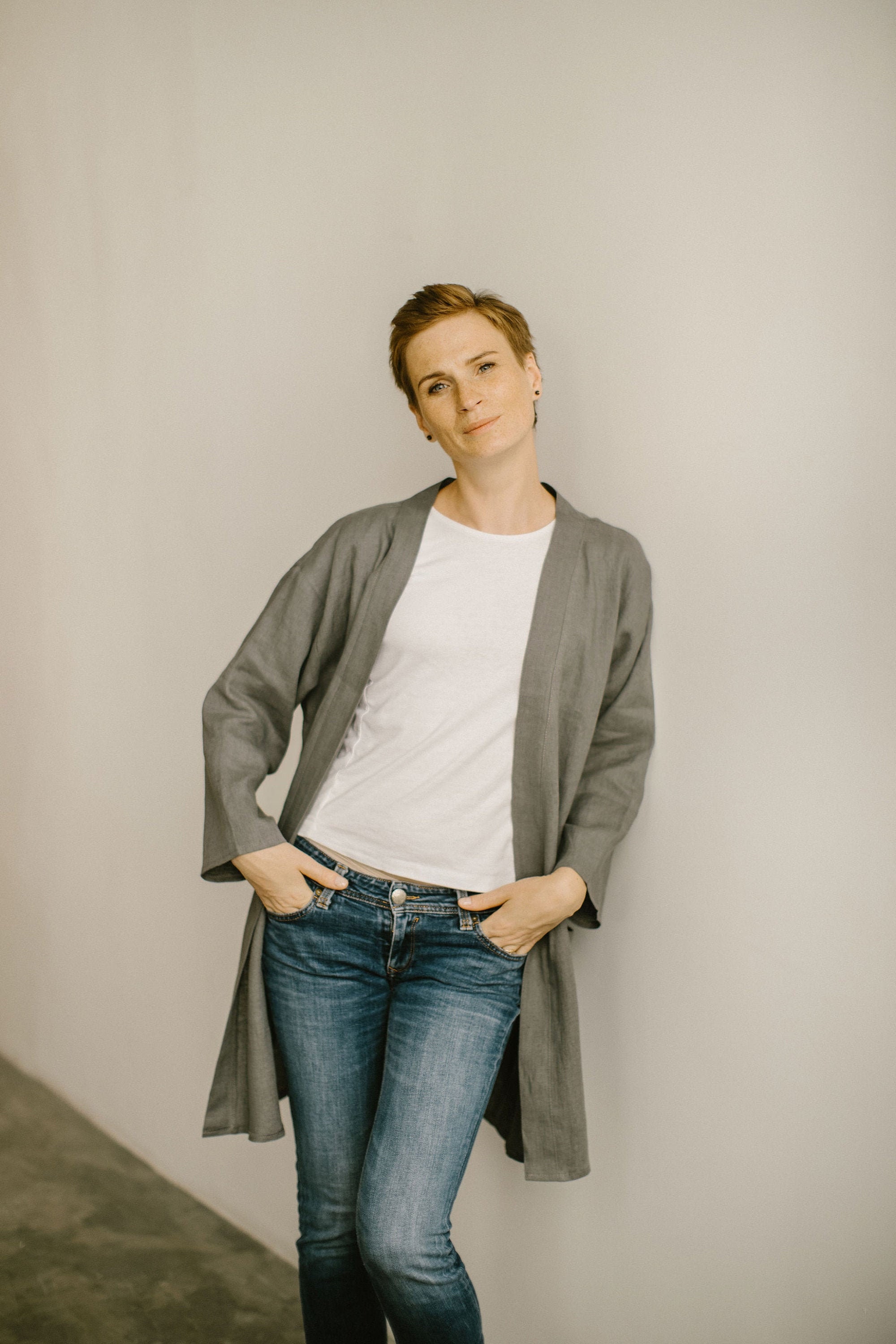 Cotton Summer Cardigan, Open Front Thin Lightweight Women's