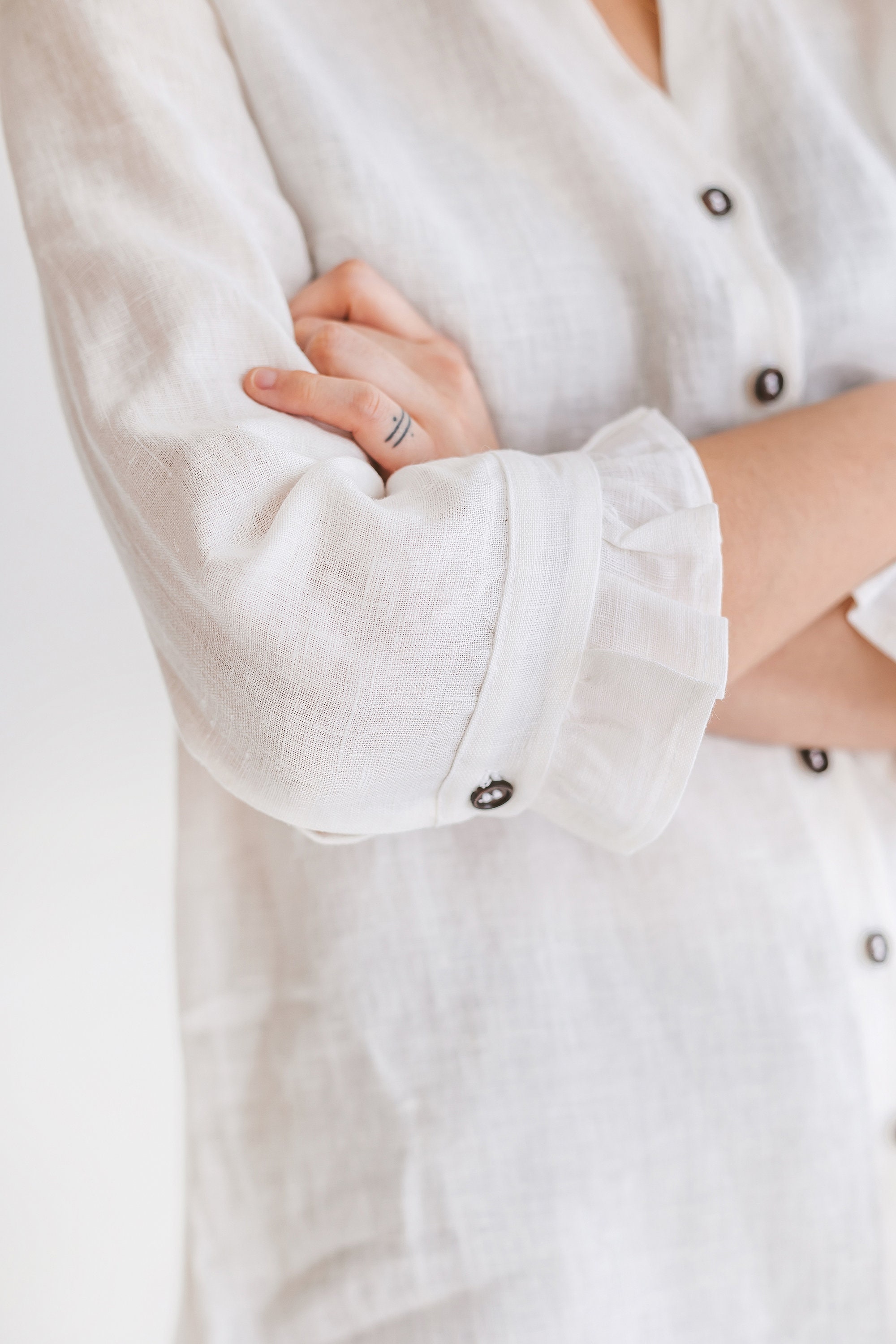 Feminine White Linen Shirt ELENA Classical Women Linen Top Etsy — free download