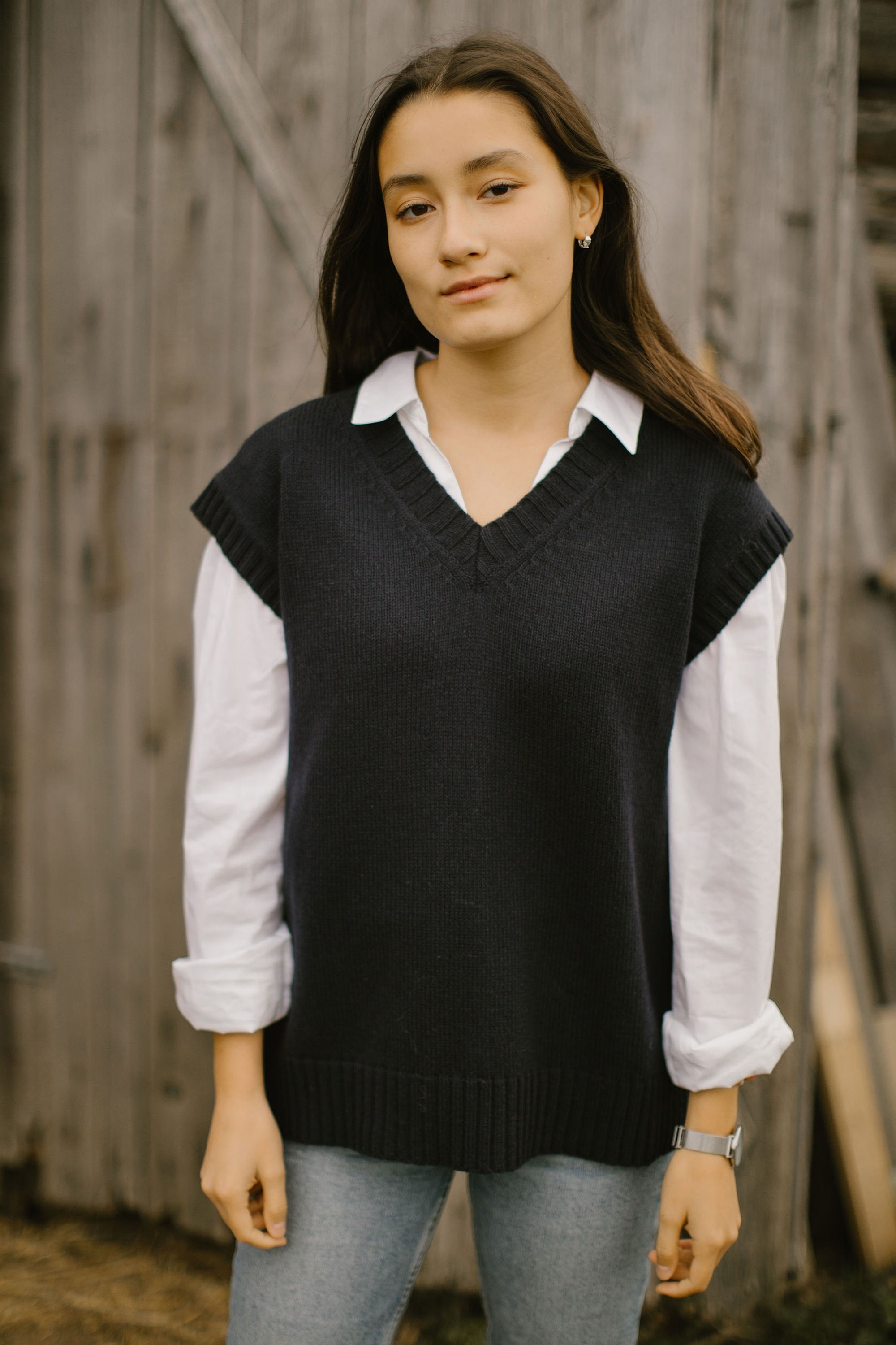 Hand Knitted Alpaca Wool Sweater Vest Women Wool Vest With - Etsy