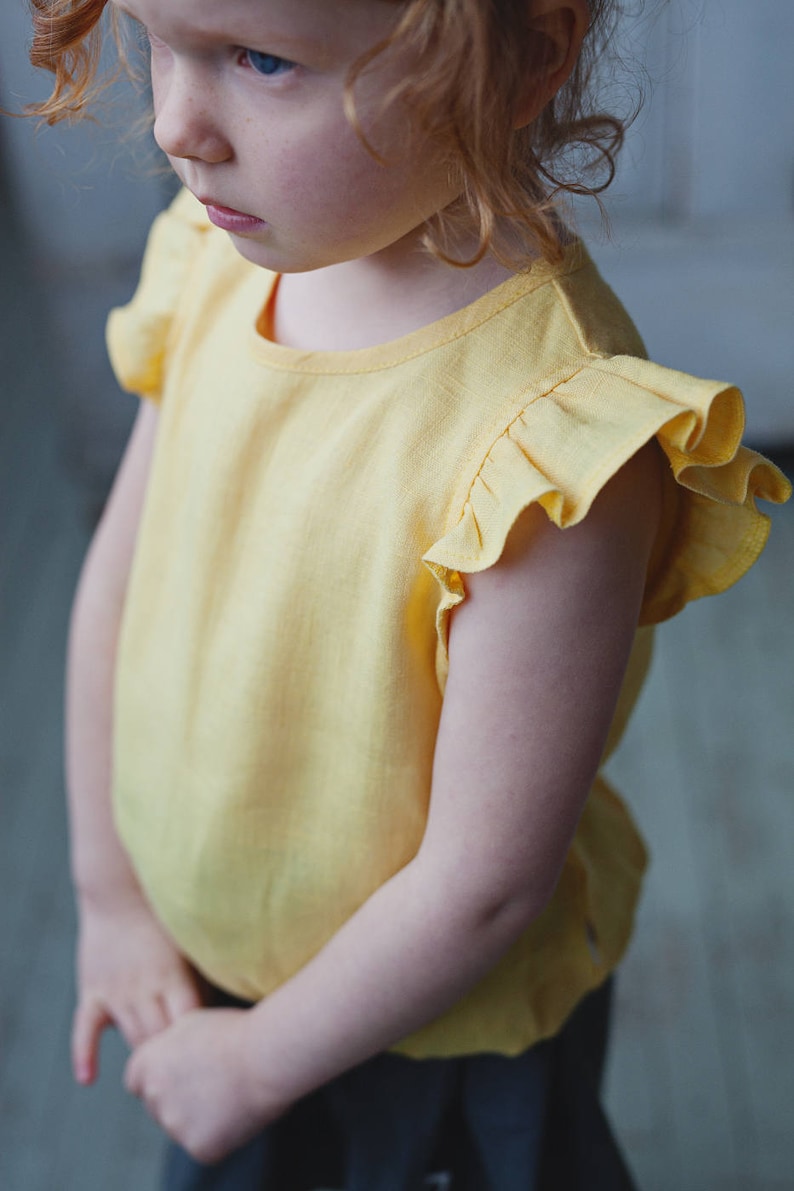 Girls Linen Blouse Natalie Baby Linen Outfit Summer Blouse Etsy