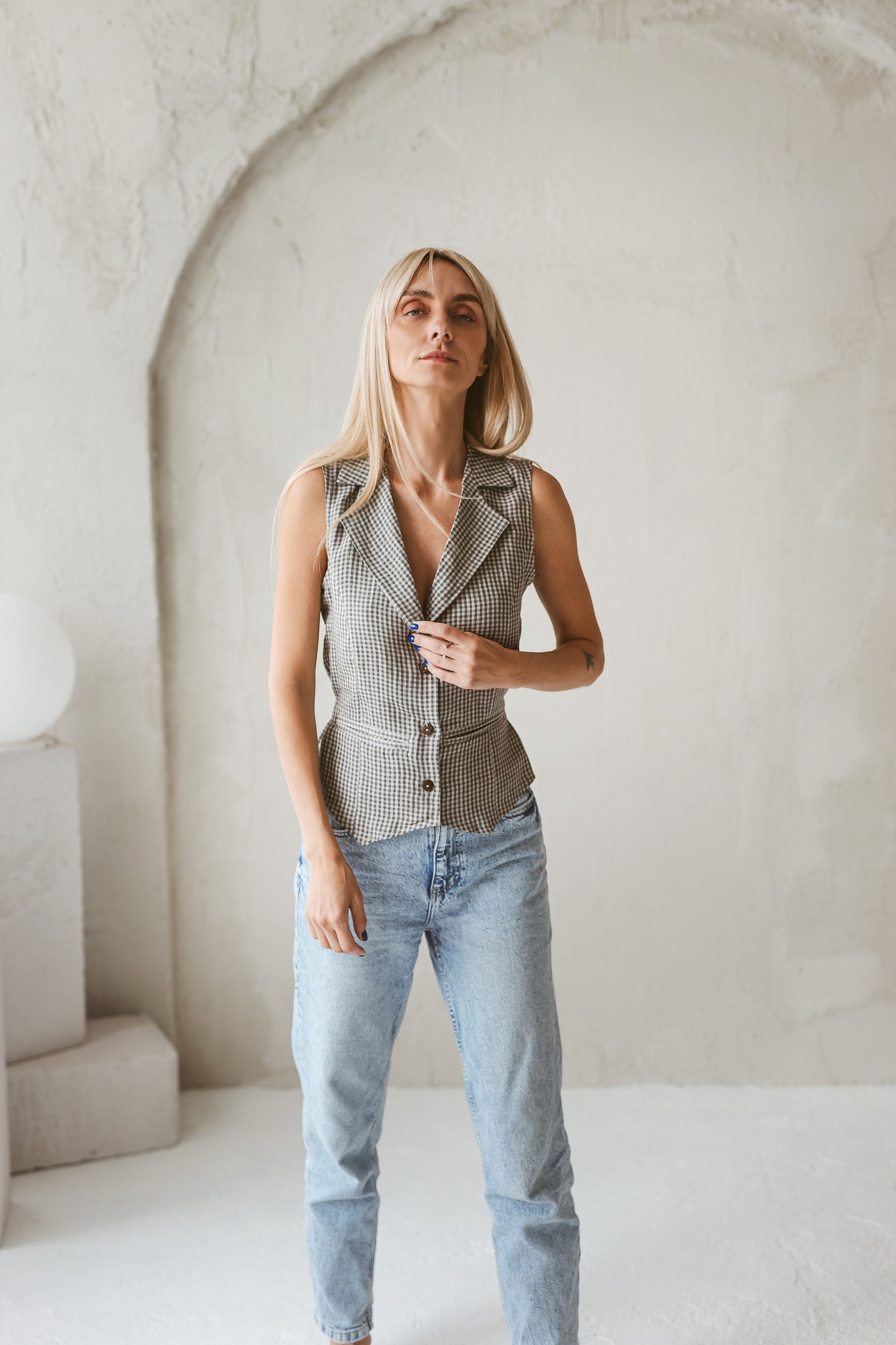 Linen Vest Women GRACE, Linen White Vest, Linen Tank Top, Linen Formal — free download