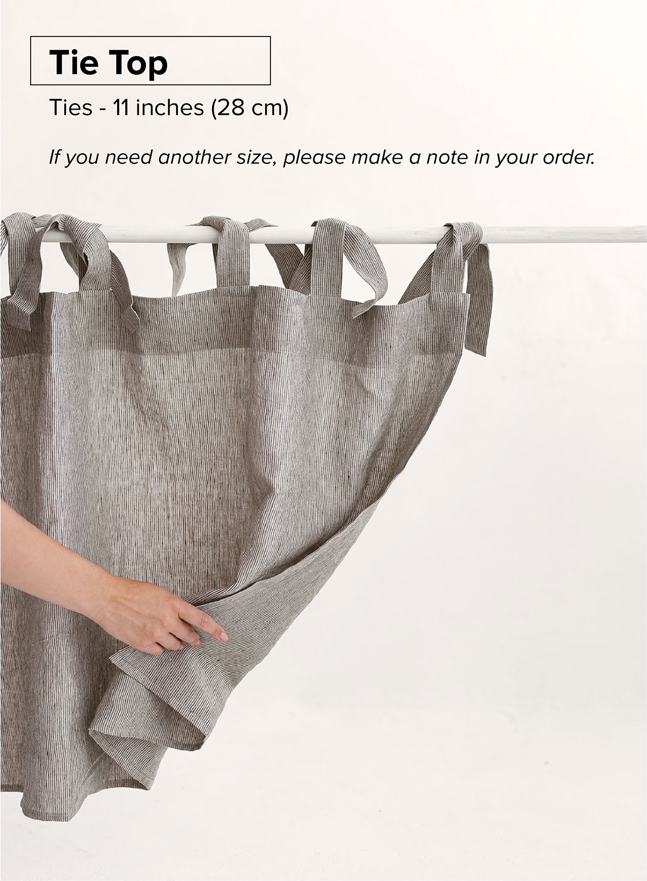 Custom Linen Curtains, High Quality Tie Top Curtains
