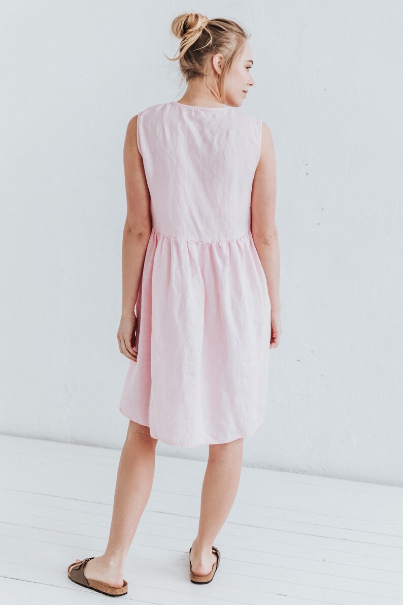 Sleeveless Linen Dress With Pockets Linen Aline Dress Loose Etsy
