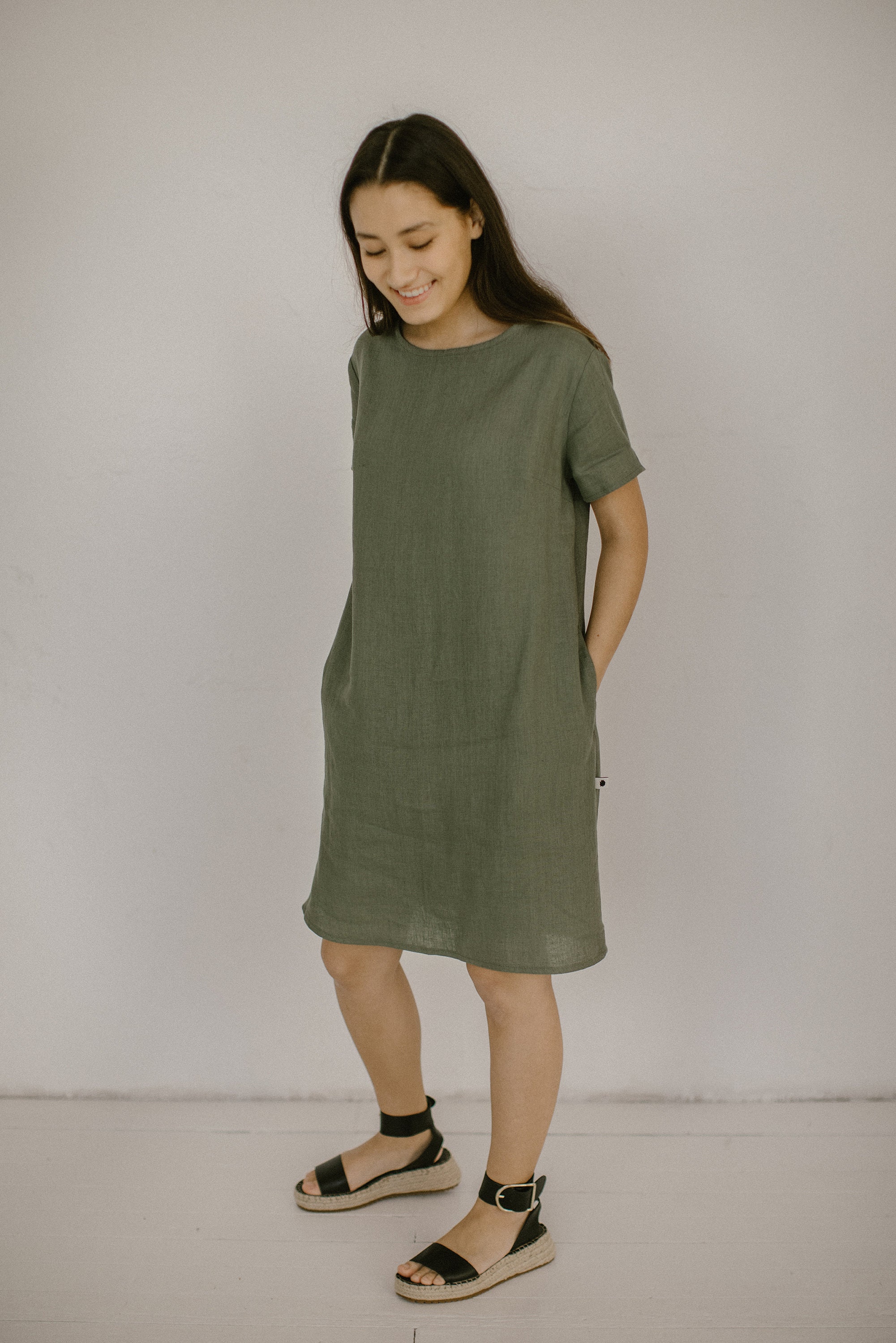 Elk linen shift clearance dress