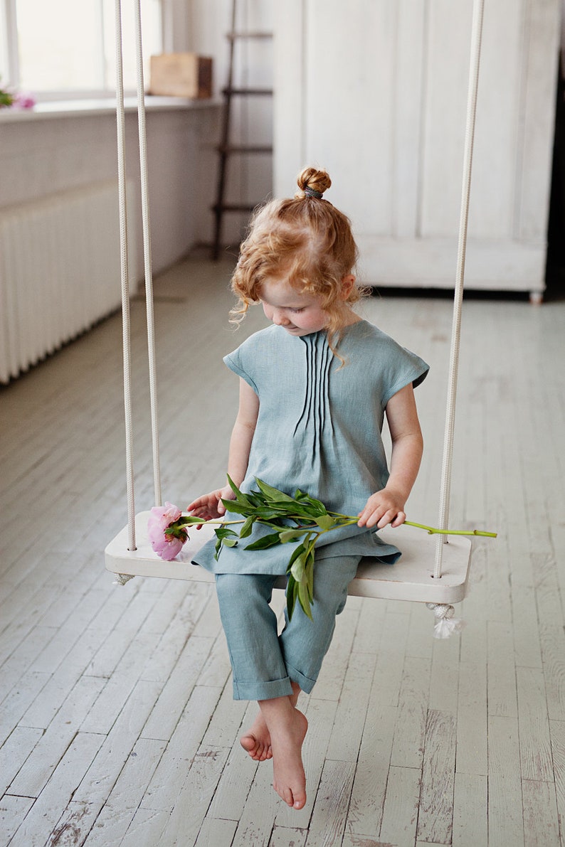 Linen Children Set Linen Kids Clothes Washed Linen Summer Etsy Australia
